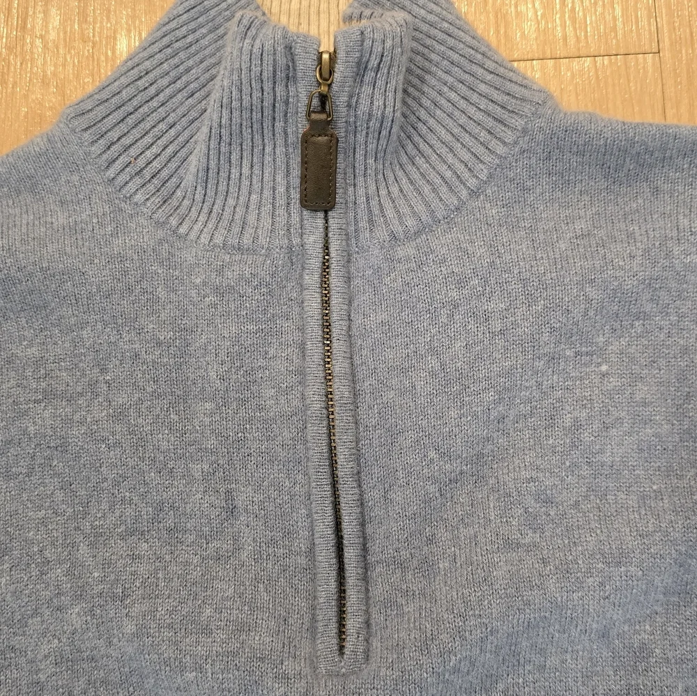 Blue, Alan Flusser, Mens Sweater, Small, Long Sleeve, 100% Pure Cashmere